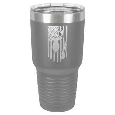 Deer-Gun-Flag Design Tumbler